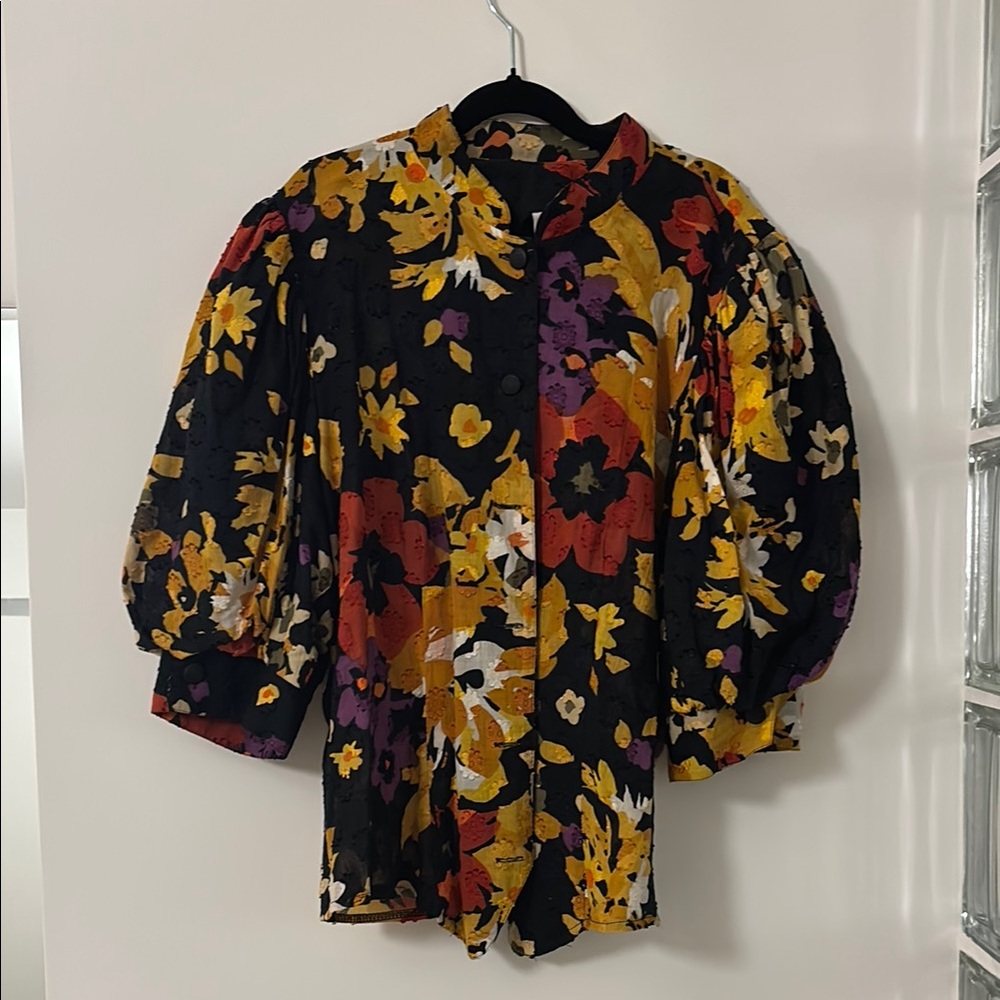Floral Puff Sleeve Blouse
